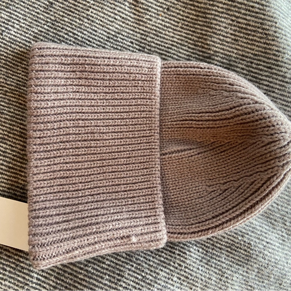 Warm Taupe Knit Beanie